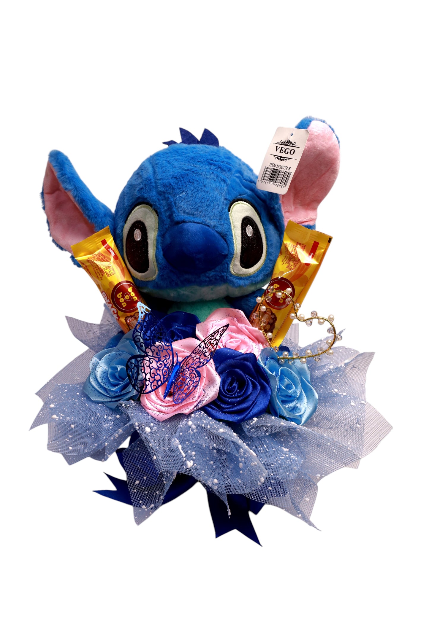 Arreglo de stich y rosas eternas