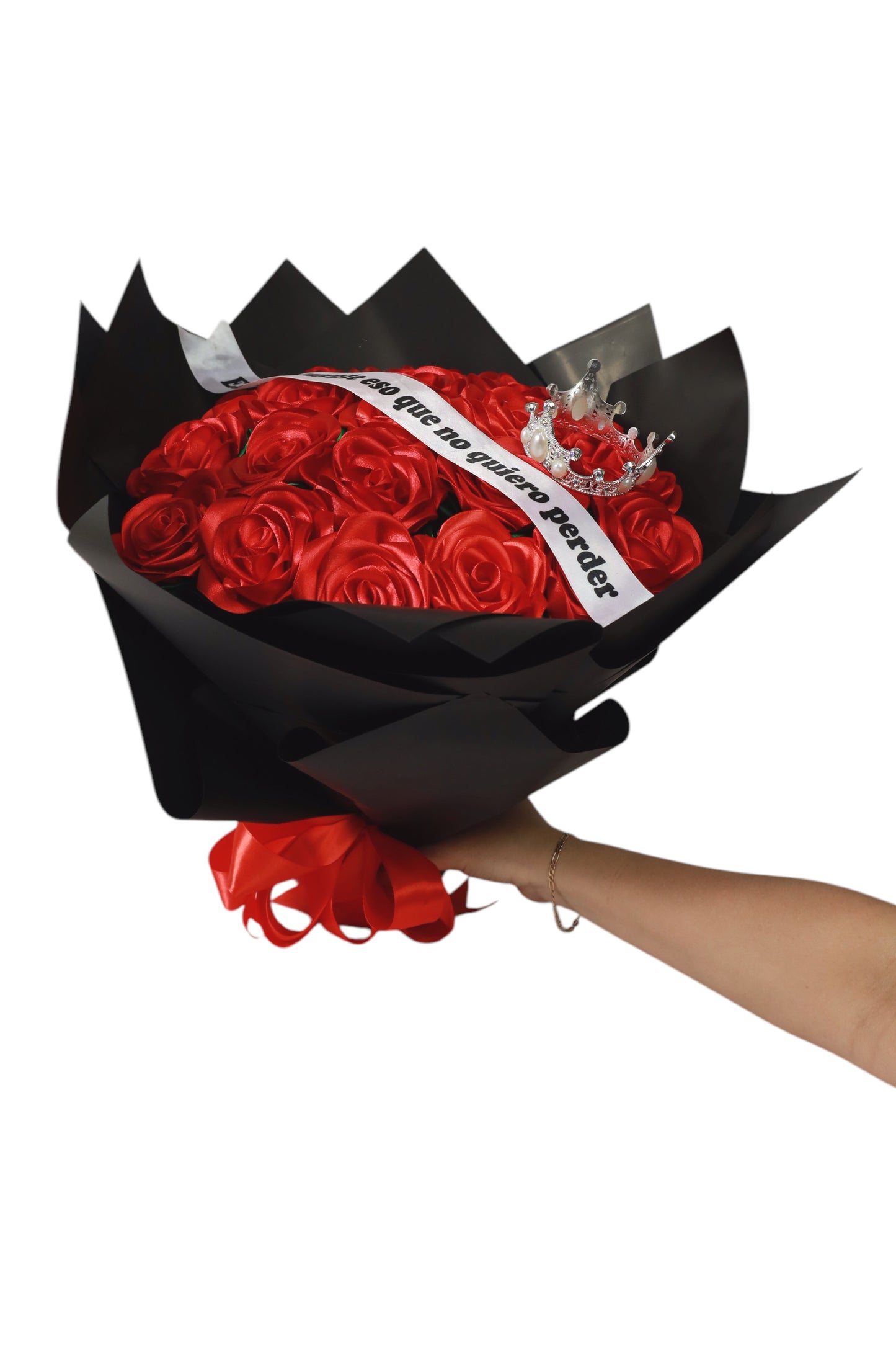 Arreglo de rosas eternas rojas