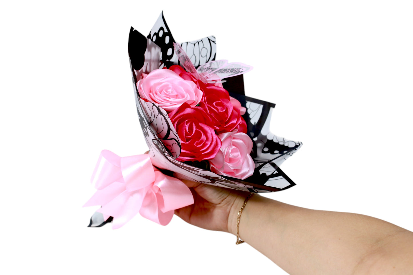 Arreglo de rosas eternas de tela