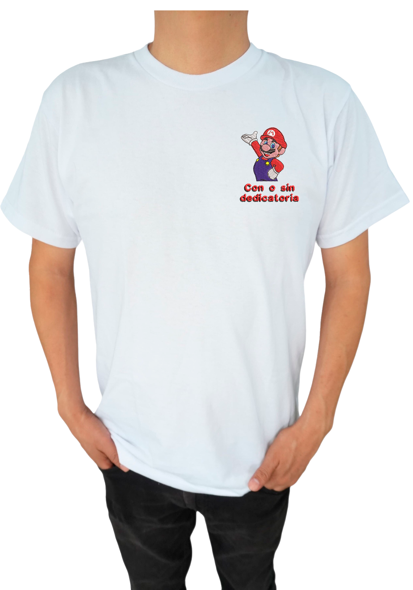 Camiseta con logo bordado personalizado