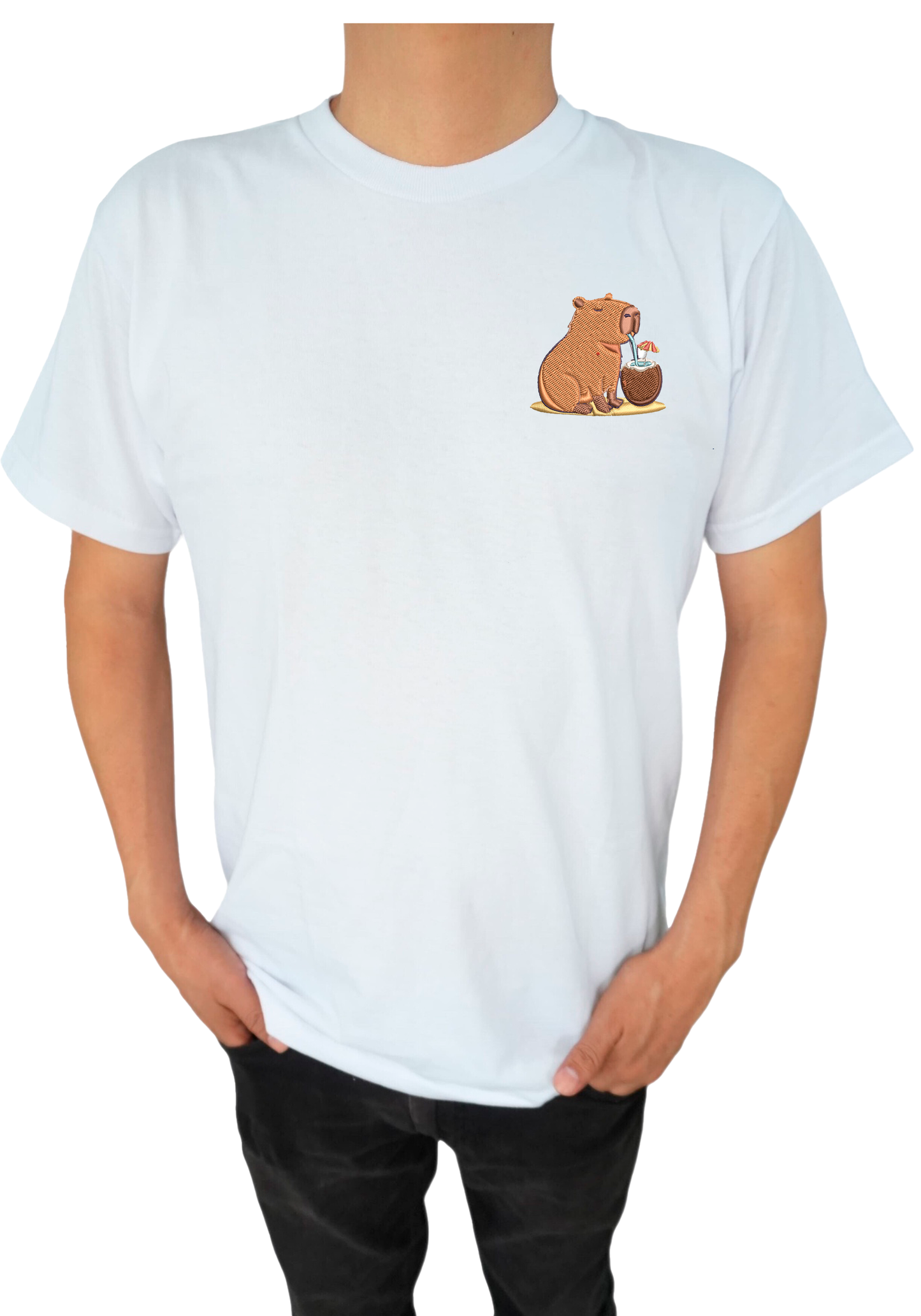 Camiseta con logo bordado personalizado