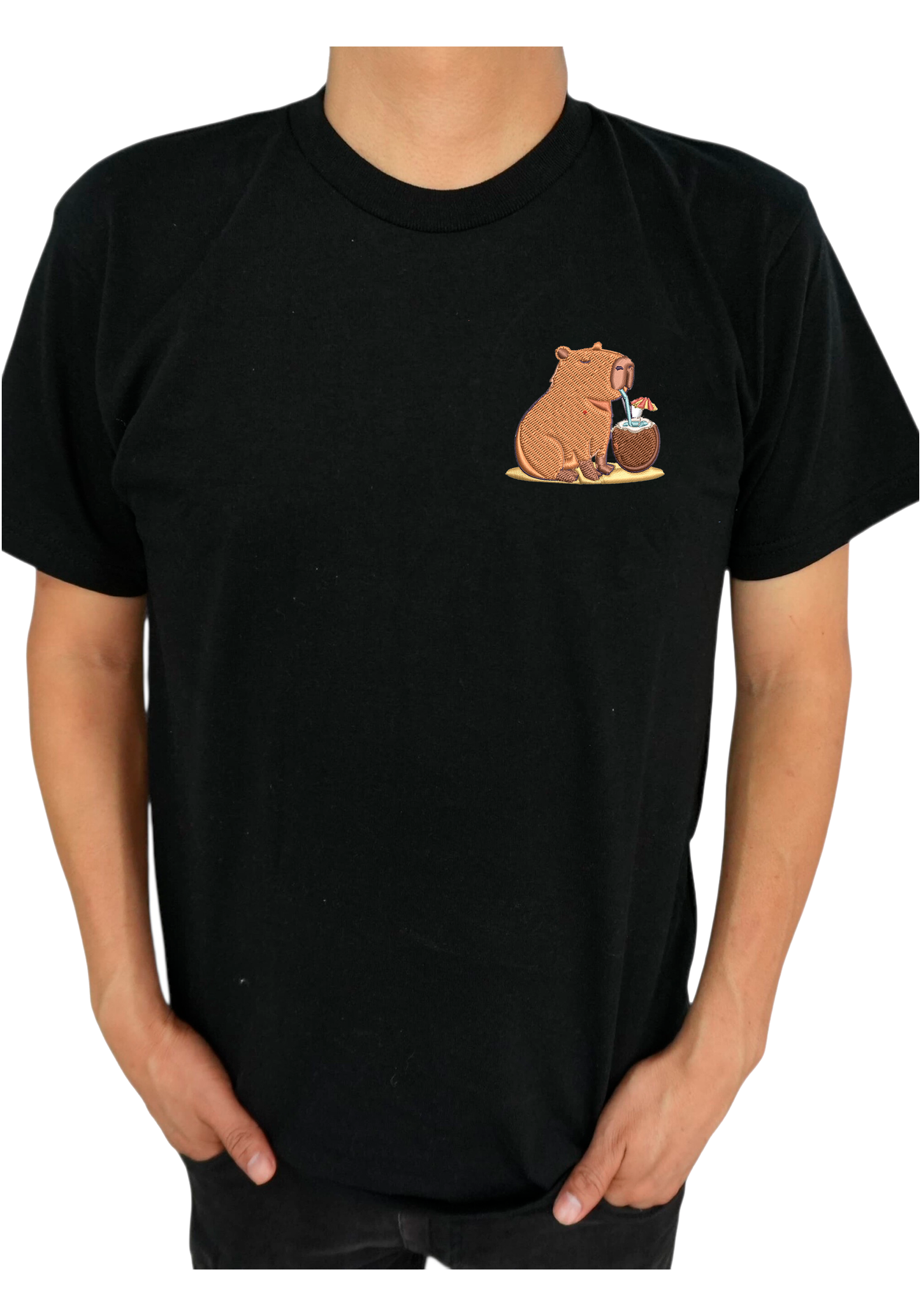 Camiseta con logo bordado personalizado