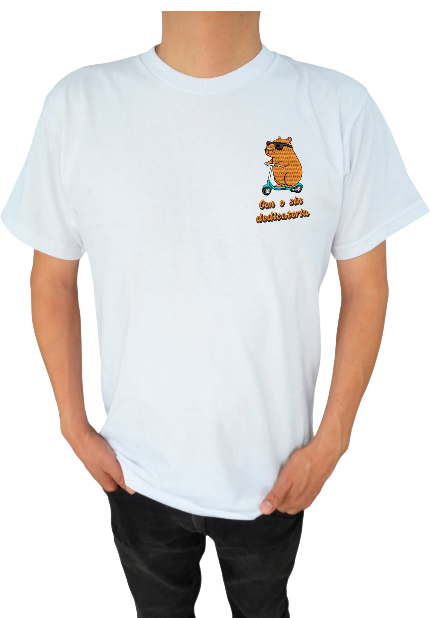 Camiseta con logo bordado personalizado