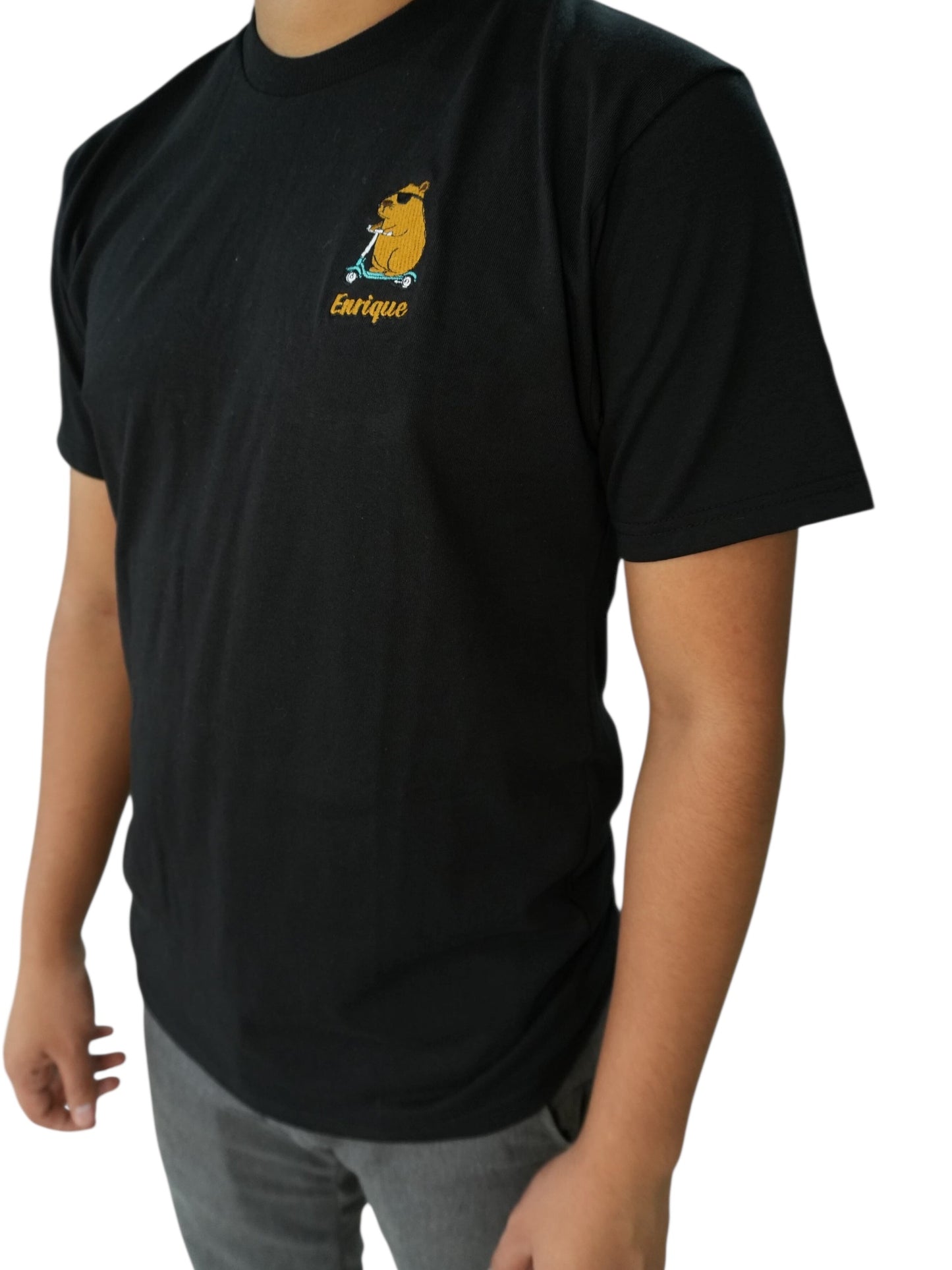 Camiseta con logo bordado personalizado