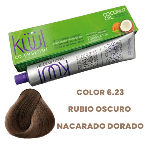 Tinte kuul color rubio oscuro nacarado dorado