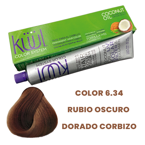 Tinte kuul color rubio oscuro dorado cobrizo