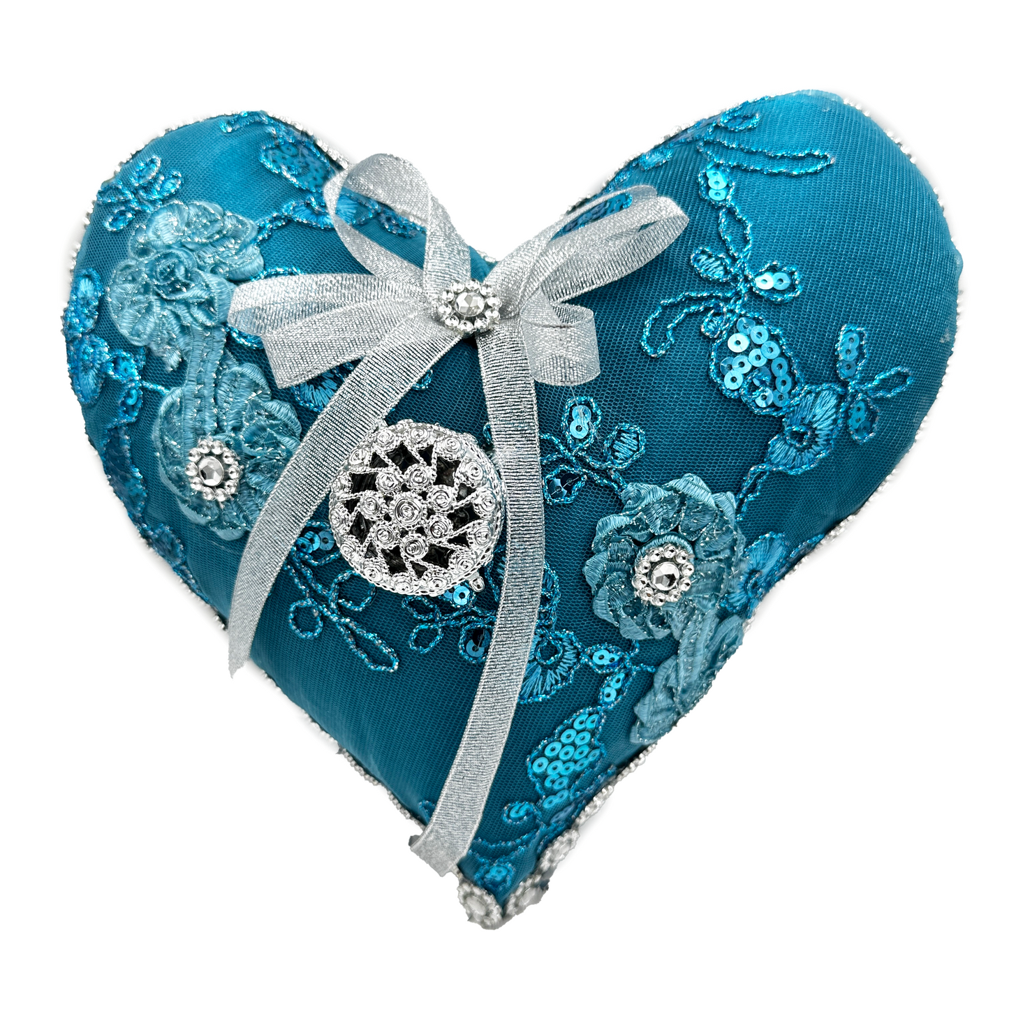 Cojín celeste aqua para anillo de quince años