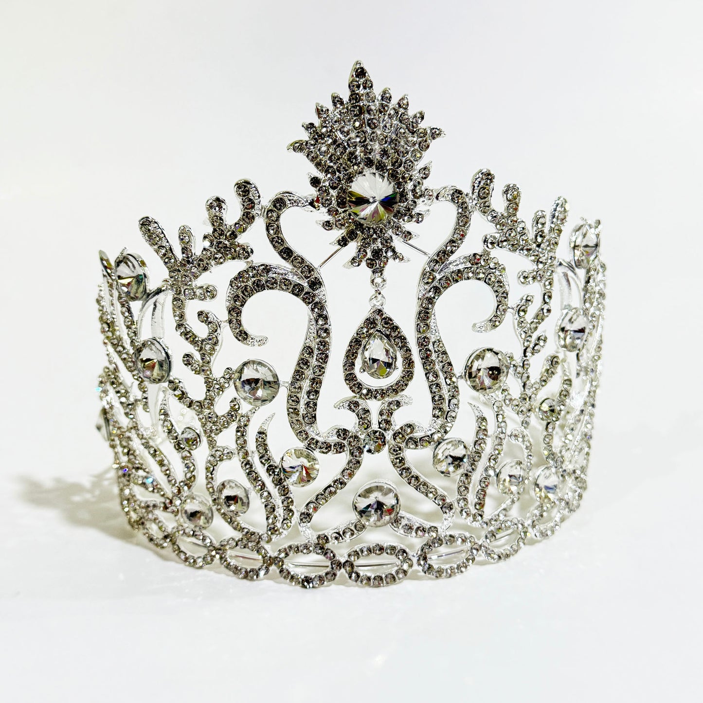 Corona alta para reina color plata