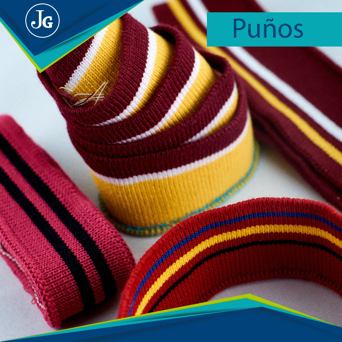 Cuellos y puños tejidos para camisa polo