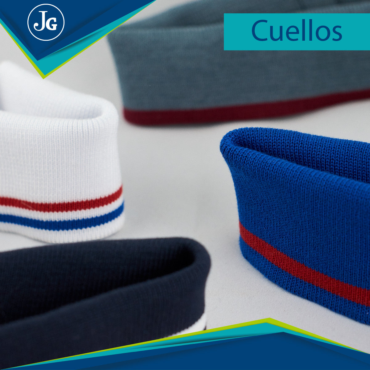 Cuellos y puños tejidos para camisa polo