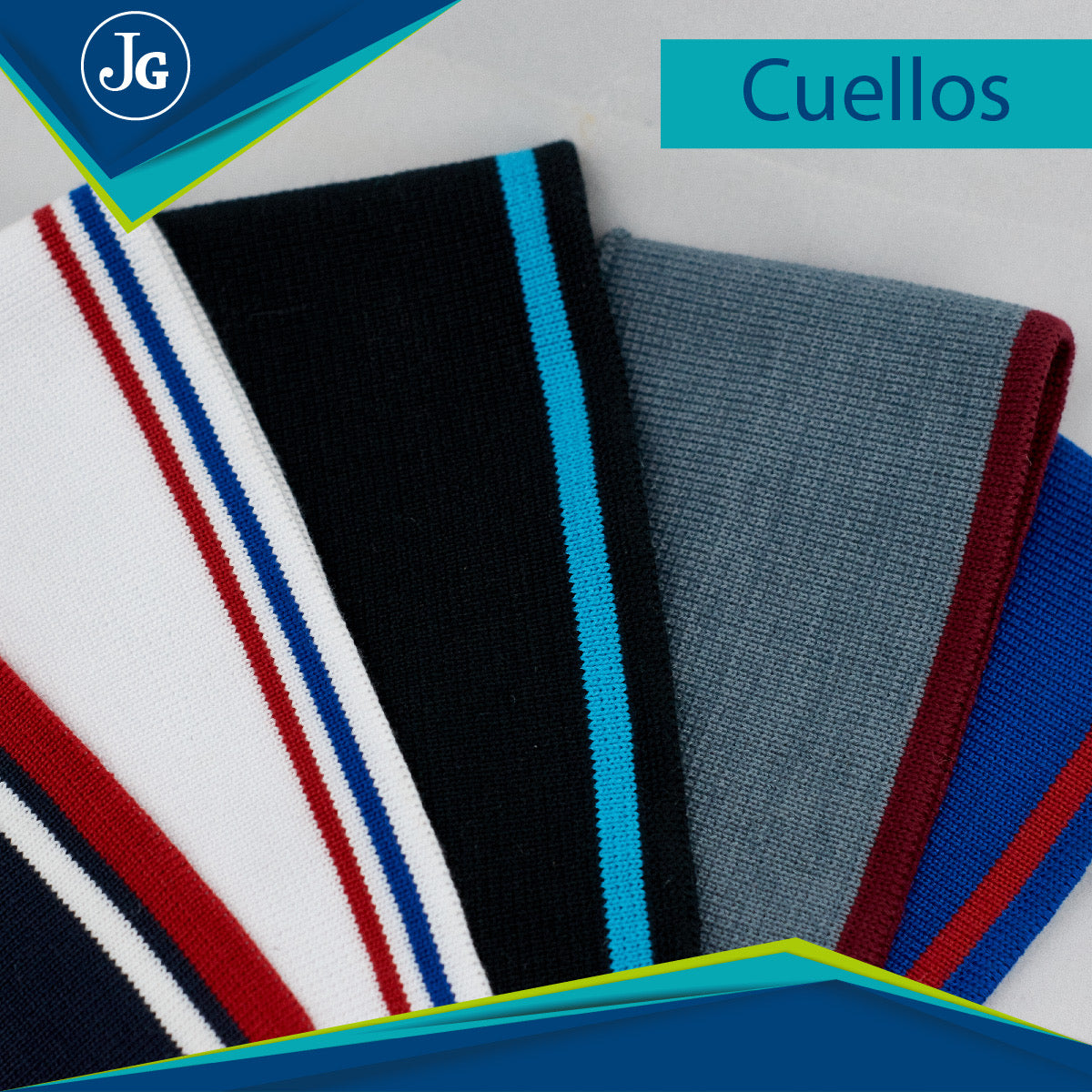Cuellos y puños tejidos para camisa polo