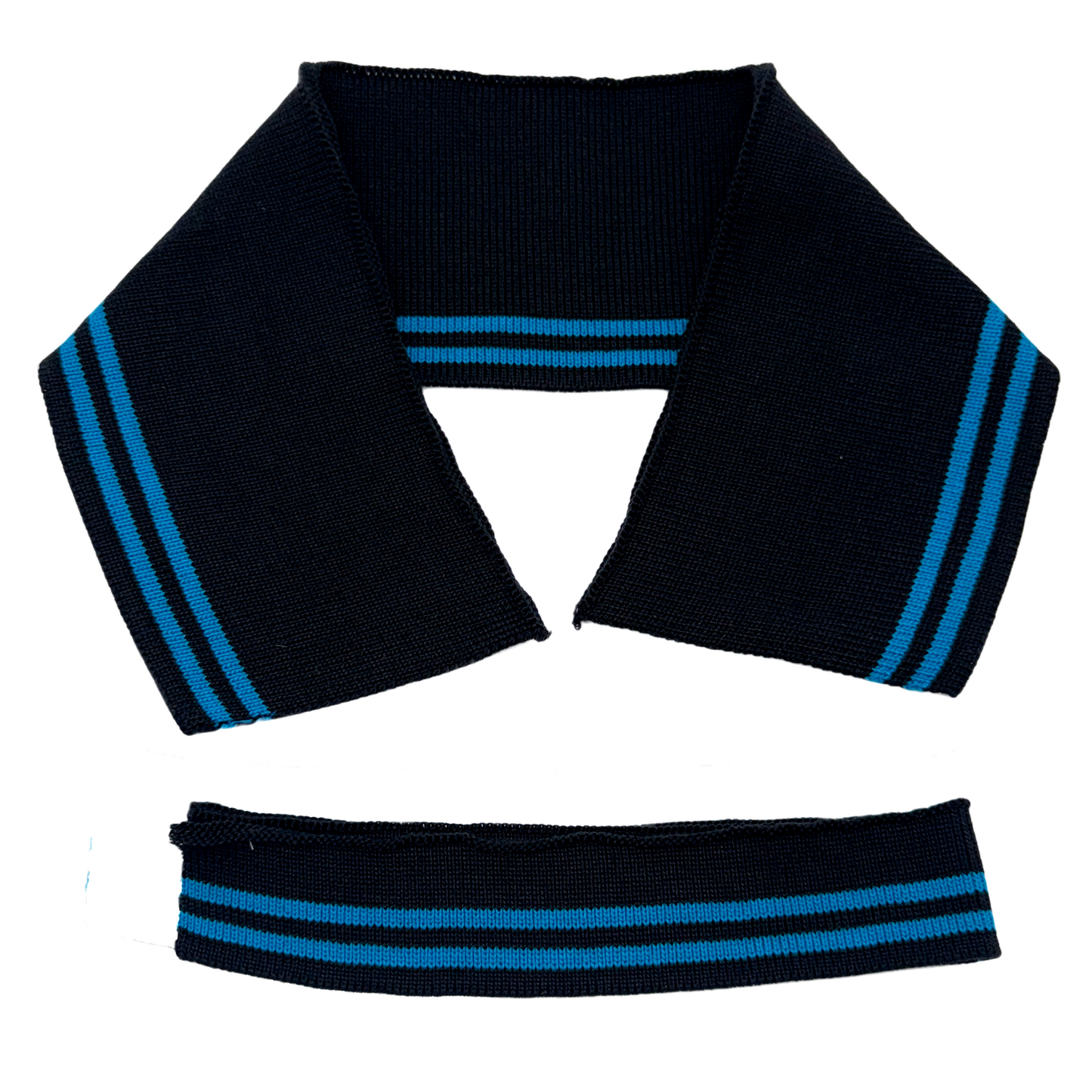 Cuellos y puños tejidos para camisas polo.