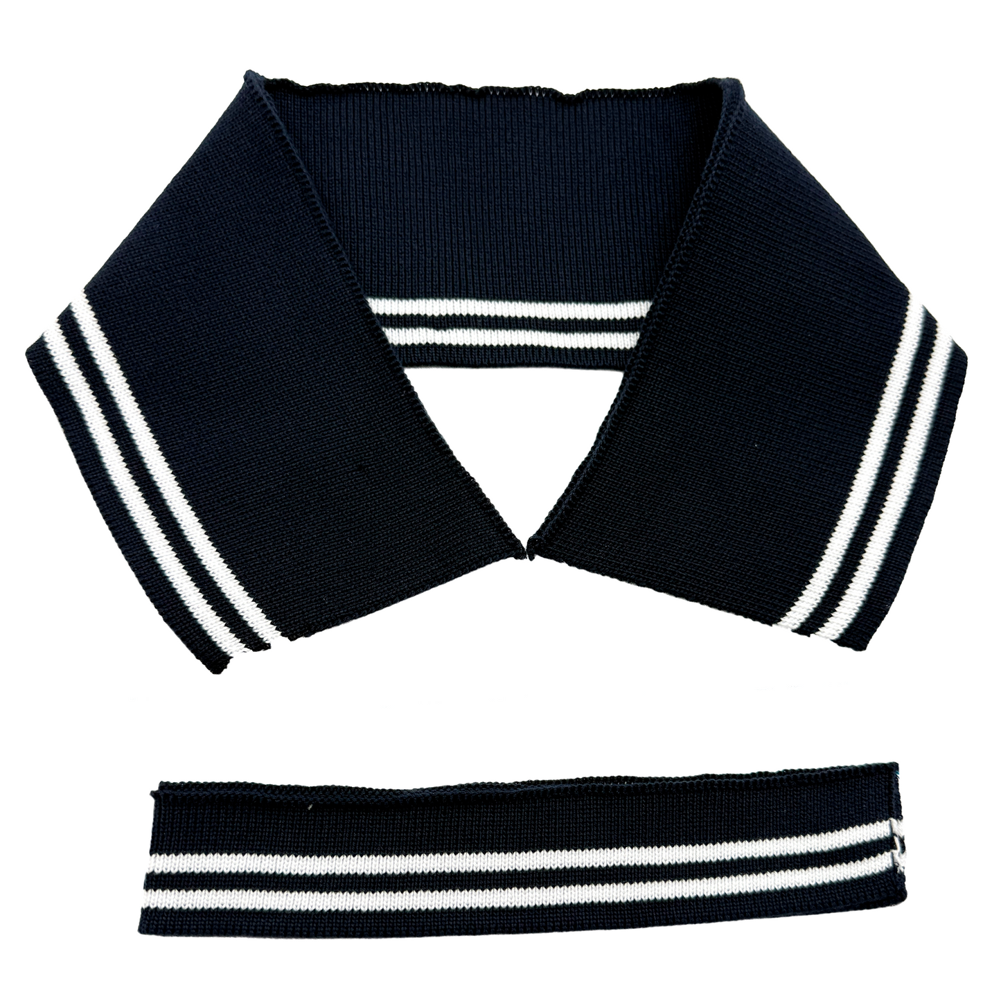 Cuellos y puños tejidos para camisas polo.