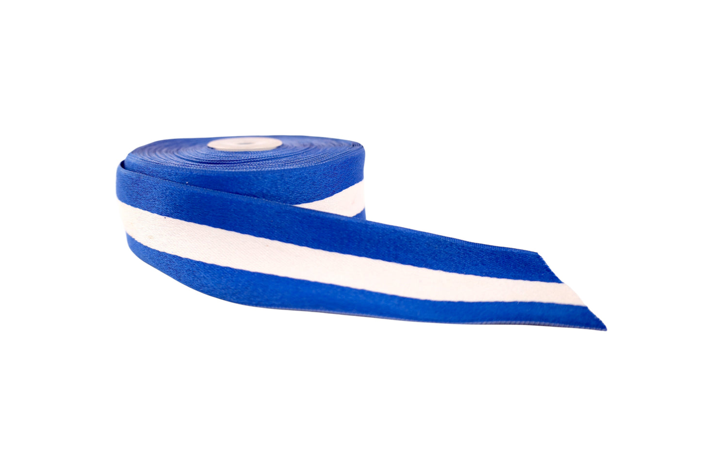 Liston de tela azul y blanco (precio por yarda)