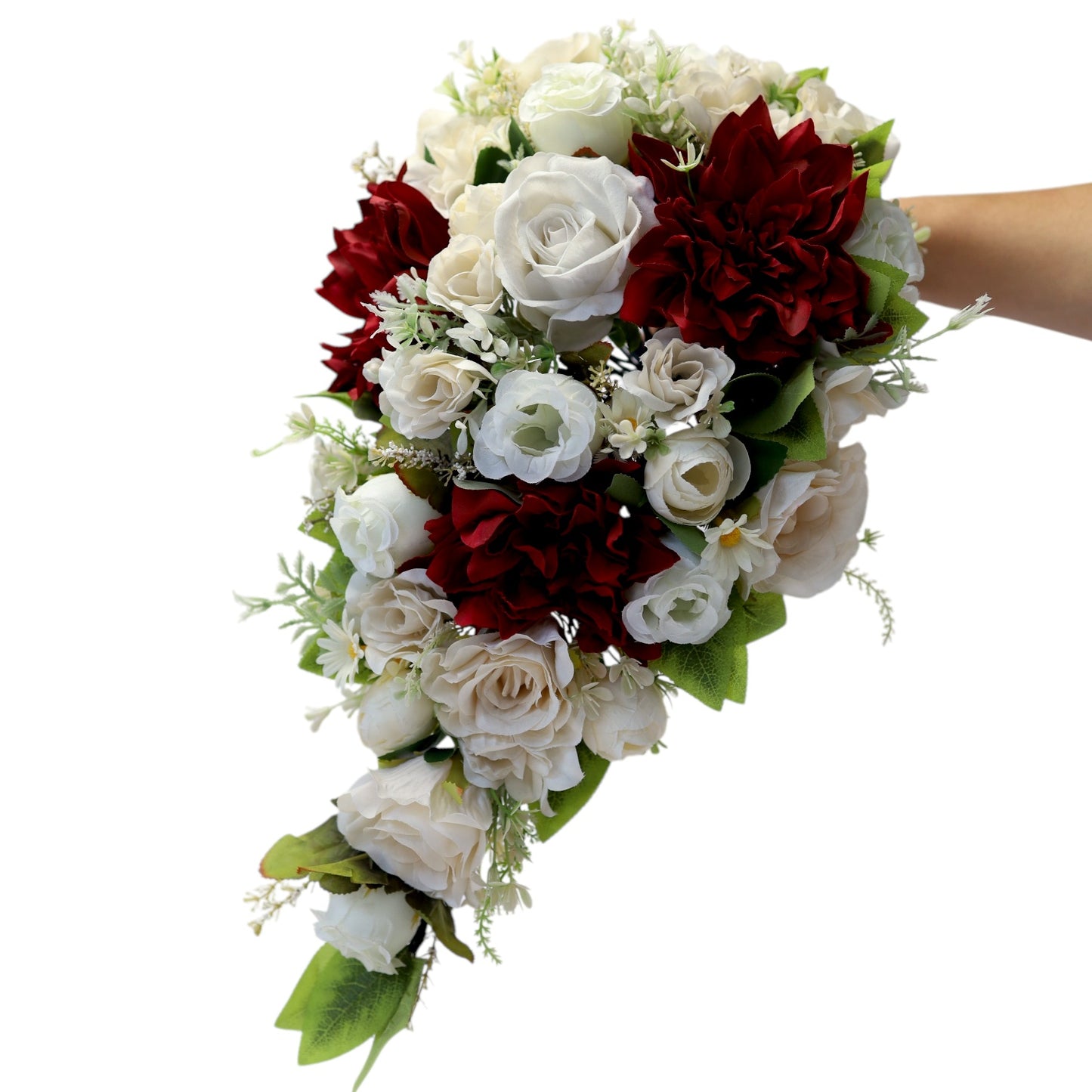 Ramo Bouquet para novia con rosas rojas y blancas
