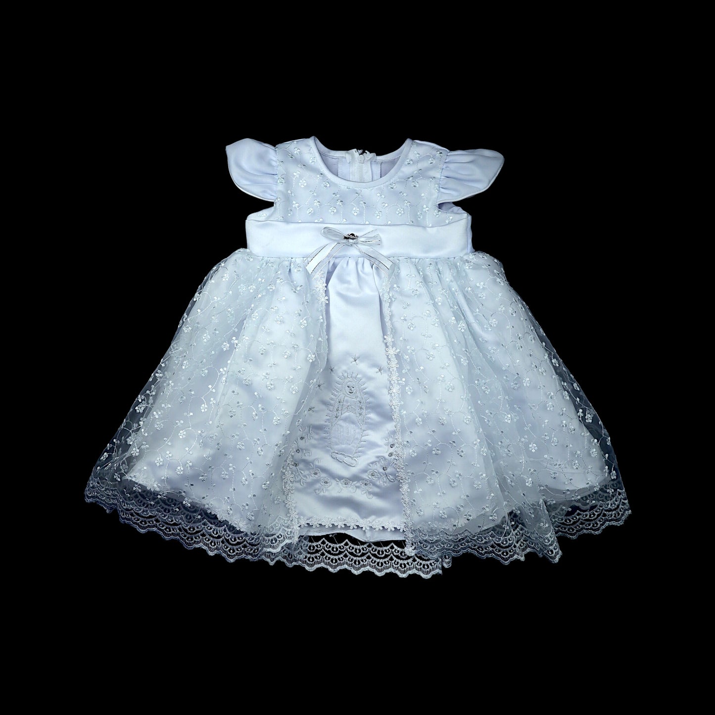 Vestido de bautizo blanco con bordado