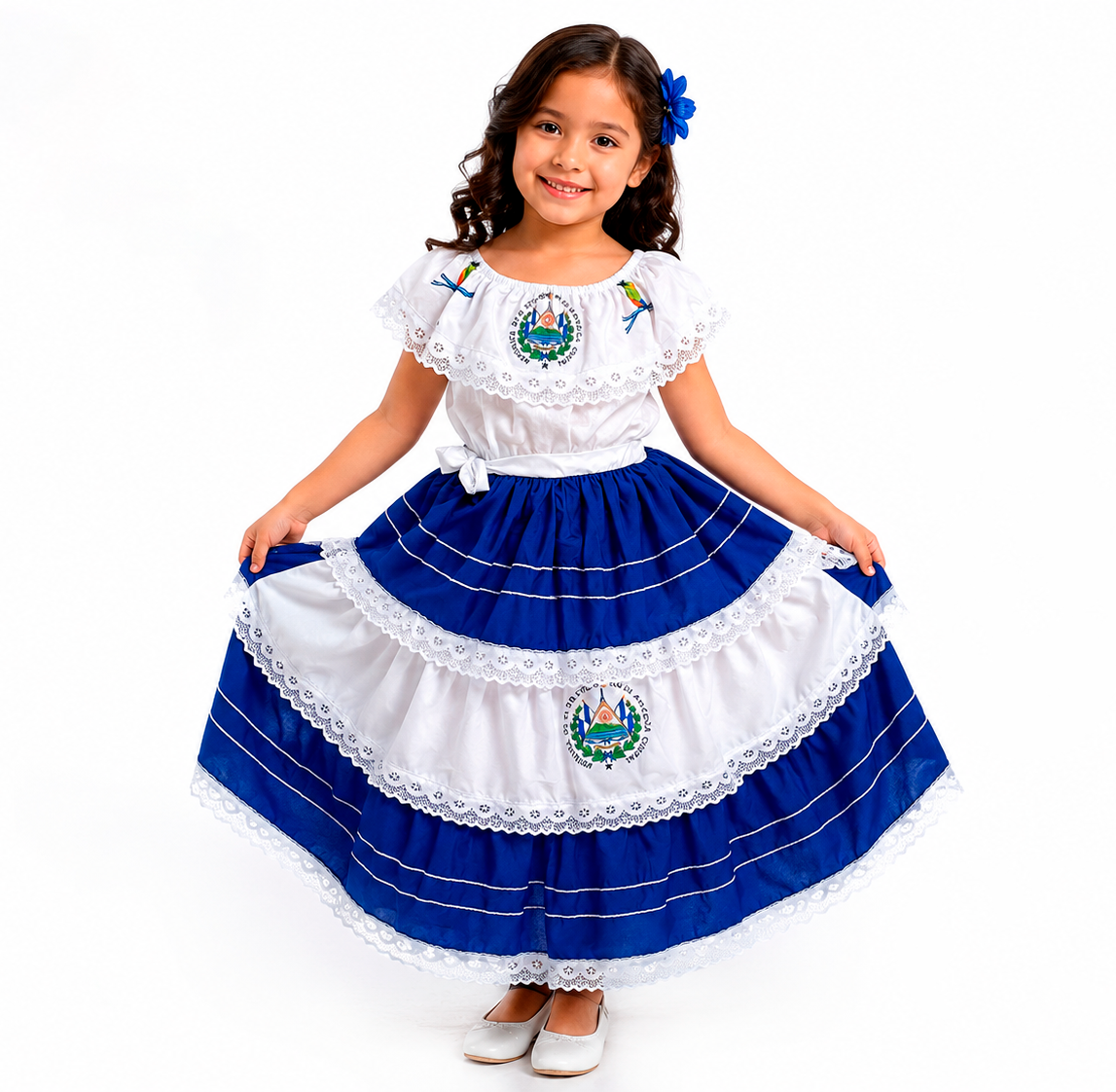 Vestido tipico para niña de El Salvador