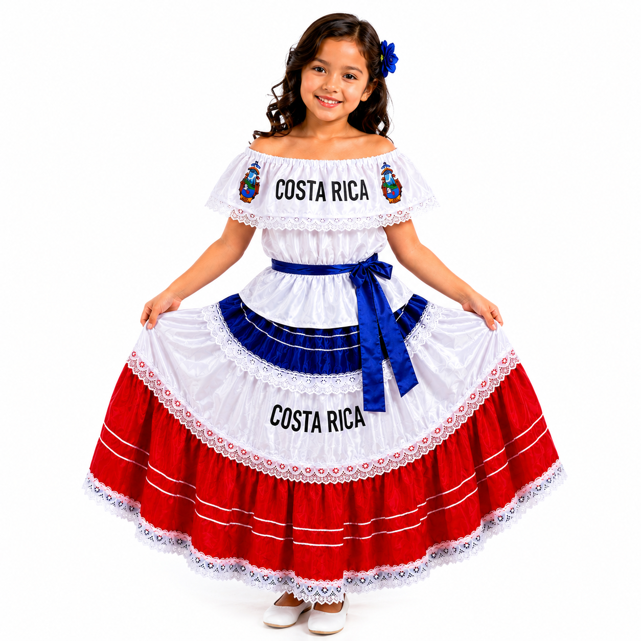 Vestido típico para niña de Costa Rica