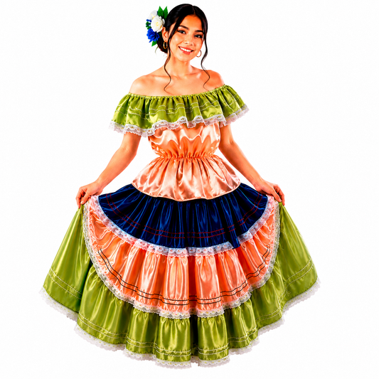 Vestido típico para señorita colores varios