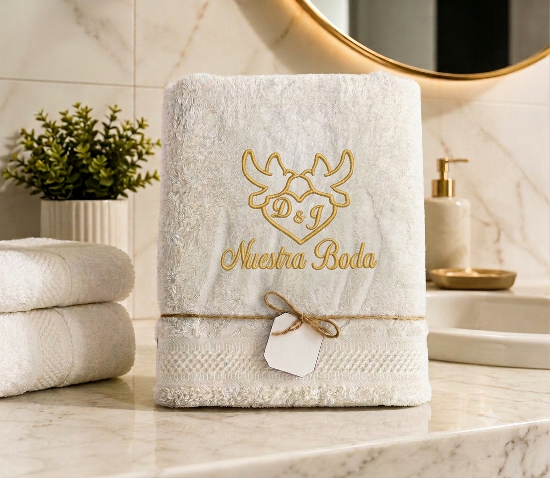 Toallas con bordado personalizado