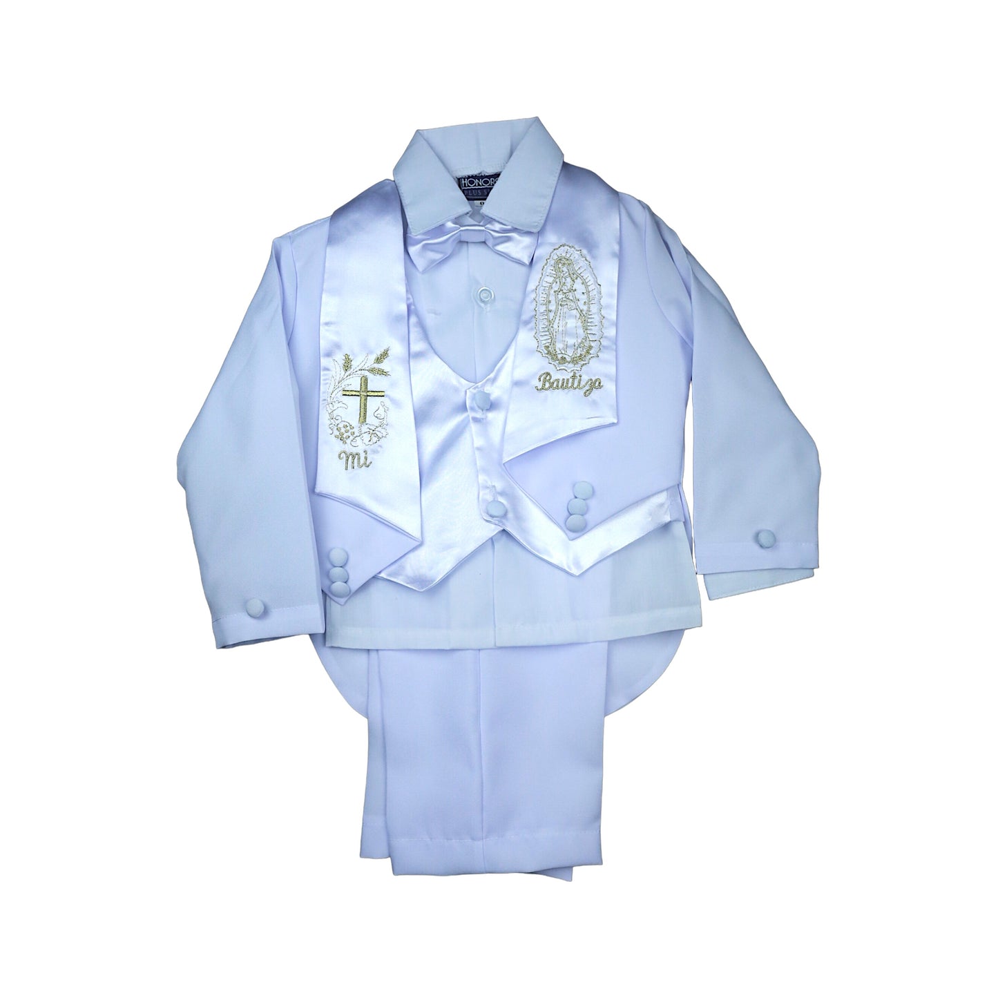 Traje de niño para bautizo color blanco