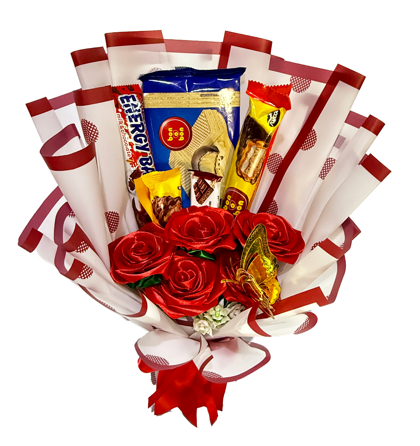 Ramo de rosas eternas con galletas