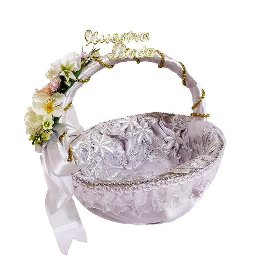 Canasta decorada para boda
