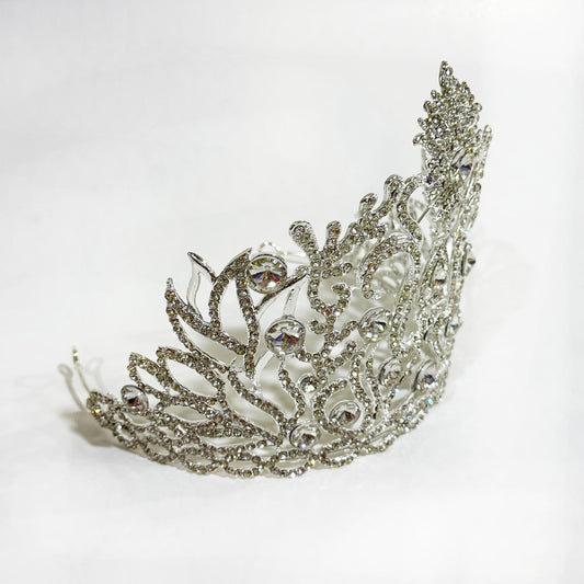 Corona alta para reina color plata