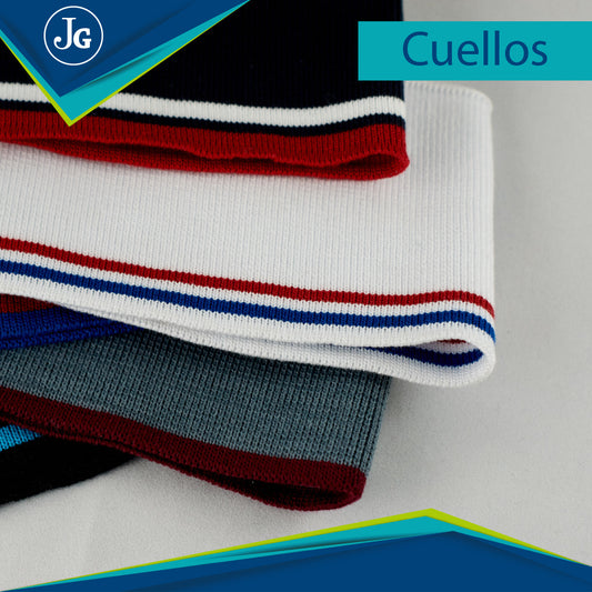Cuellos y puños tejidos para camisa polo