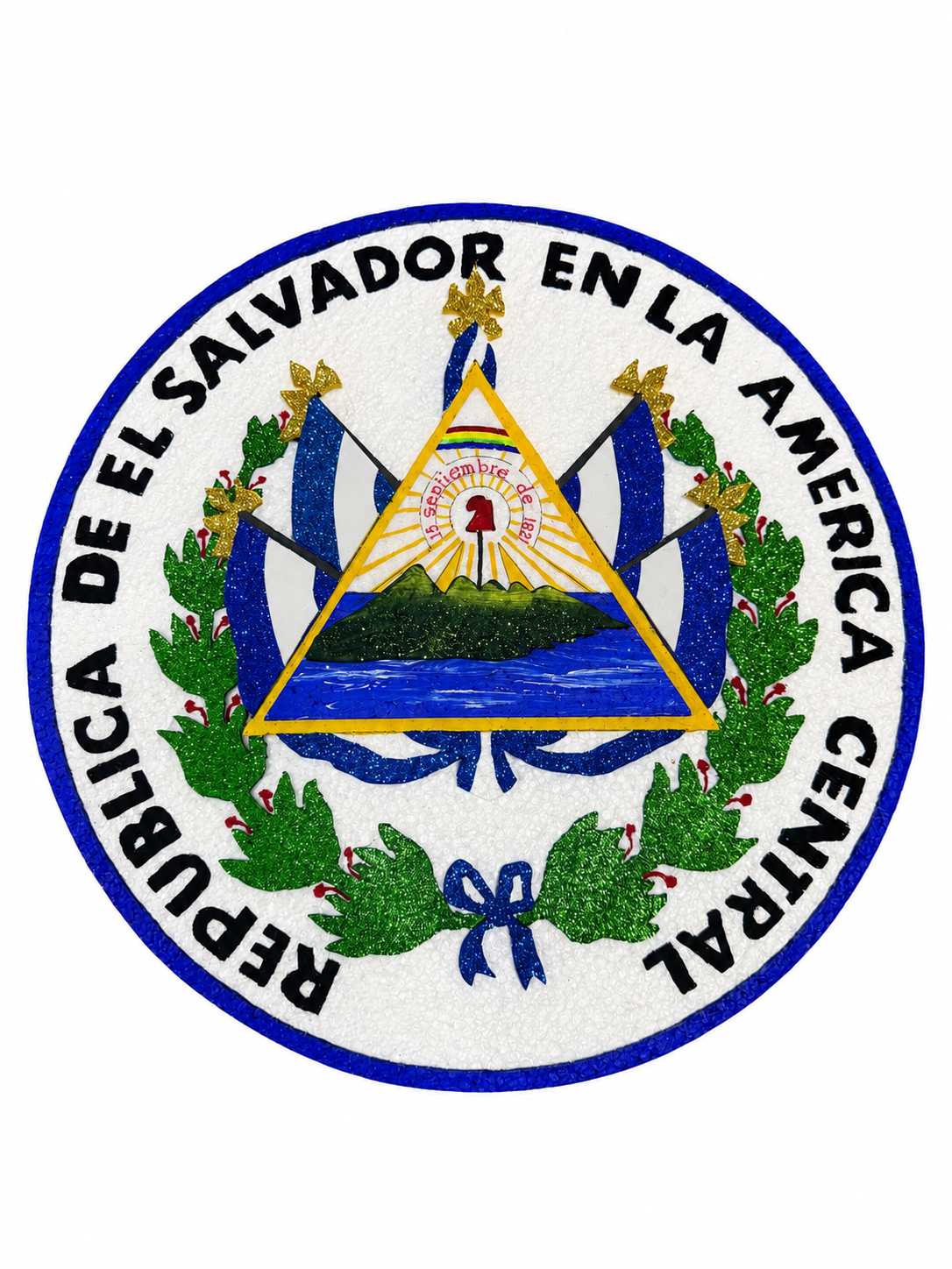 Escudo de El Salvador pintado en durapax