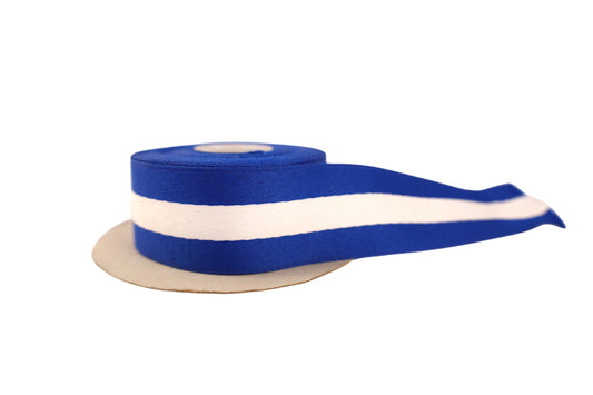 Liston de tela azul y blanco (precio por yarda)
