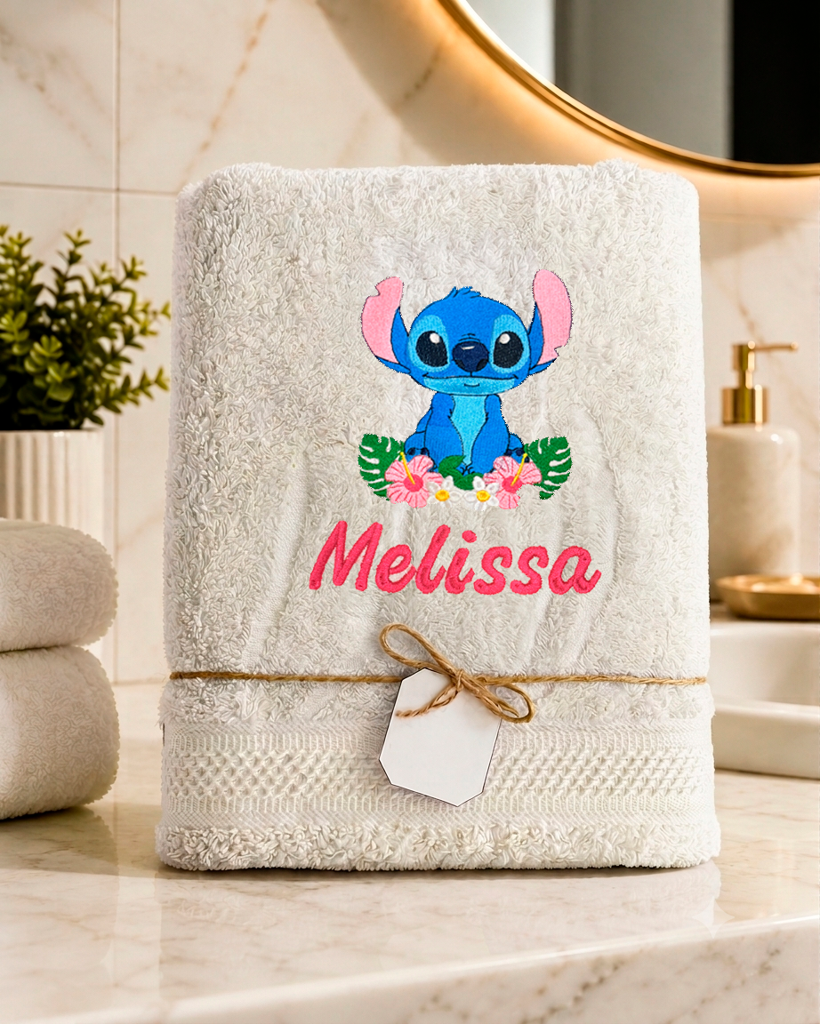 Toalla de baño majestic con dedicatoria bordada